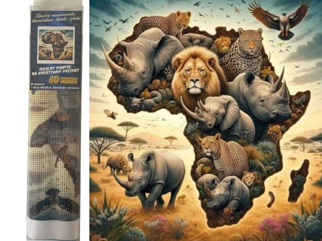 Diamantové malování - Afrika 30 x 40 cm