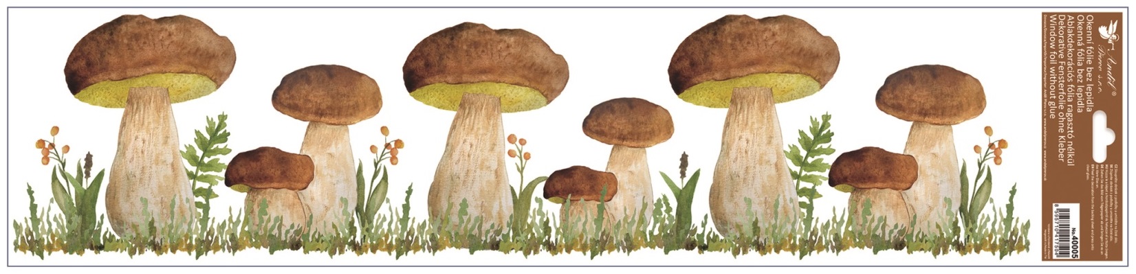 Okenní fólie Hříbky a dýně 64 × 15 cm