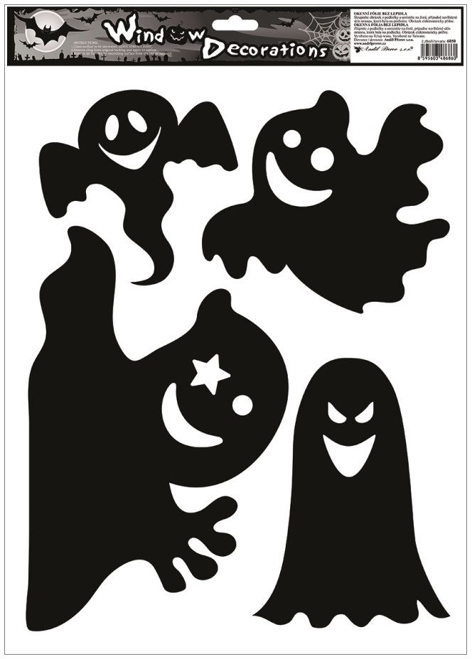 Okenní fólie černá Halloween 30 × 42 cm