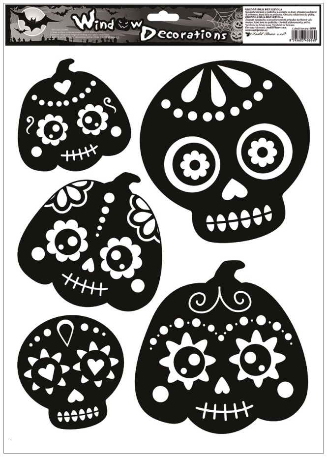 Okenní fólie černá Halloween 30 × 42 cm