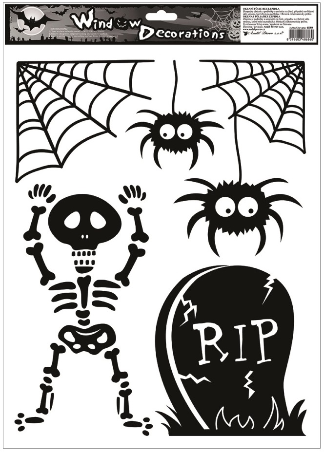 Okenní fólie černá Halloween 30 × 42 cm