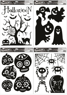 Sada - Okenní fólie černá Halloween 30 × 42 cm