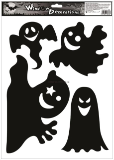 Okenní fólie černá Halloween 30 × 42 cm