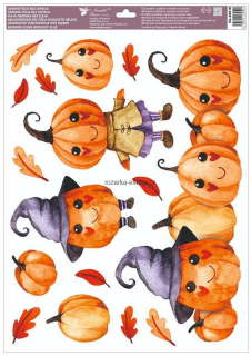 Okenní fólie Halloween Veselé Dýně a Strašidla 35 x 50 cm