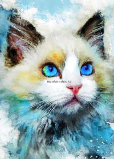 Kočka, akvarel