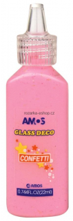 Barvy na sklo 22 ml s konfetami - růžová