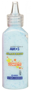 Barvy na sklo 22 ml s konfetami - modrá