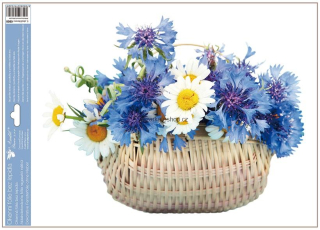 Květiny v košíku 42x30 cm