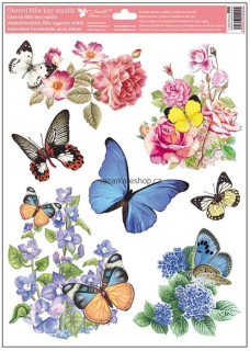 Motýli a květy 38x30cm