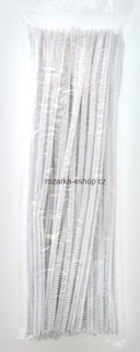 Chlupaté modelovací dráty 30cm, 100ks - bílé